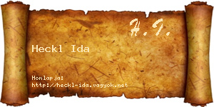 Heckl Ida névjegykártya